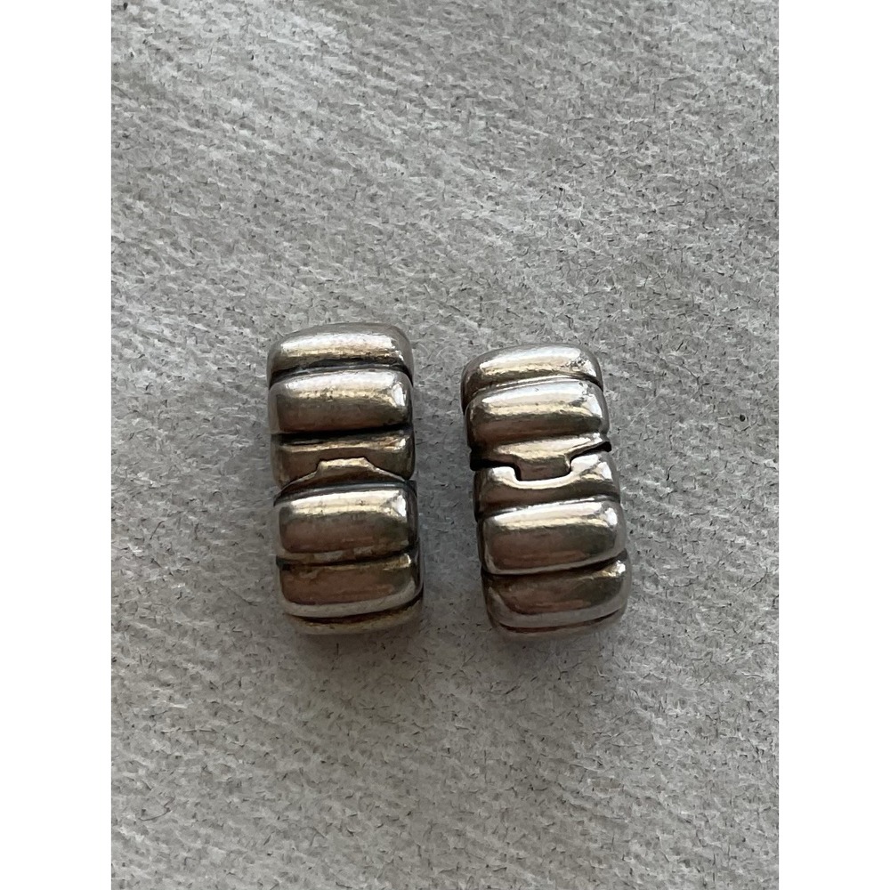 Pandora Lot Of 2 ALE 925 Sterling Silver Ribbed Clip Charm